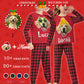 Custom Pet Face&Name Santa Plaid Kids Pajamas