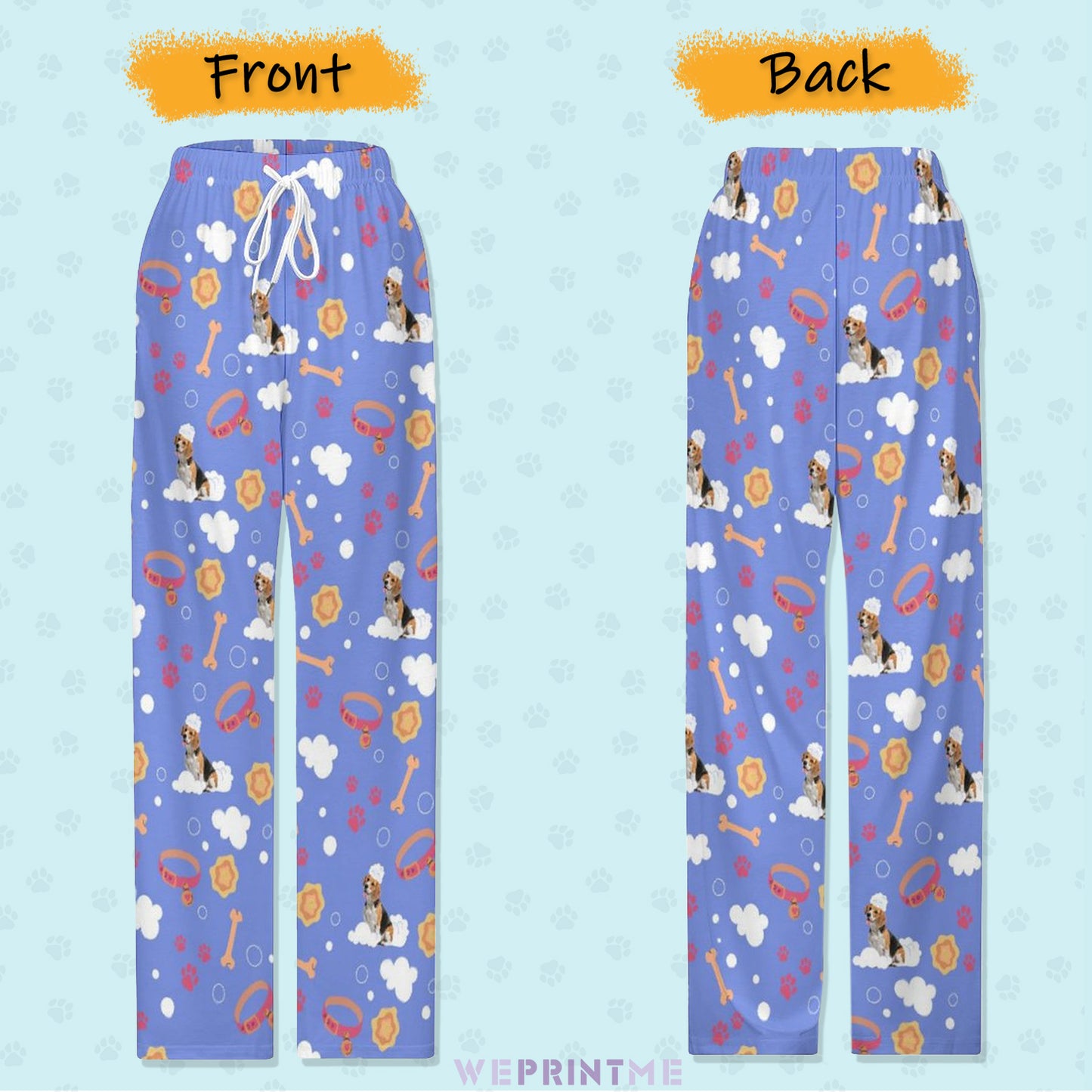 Personalized Dog Pants Happy Bath Pet Unisex Pajama Pants