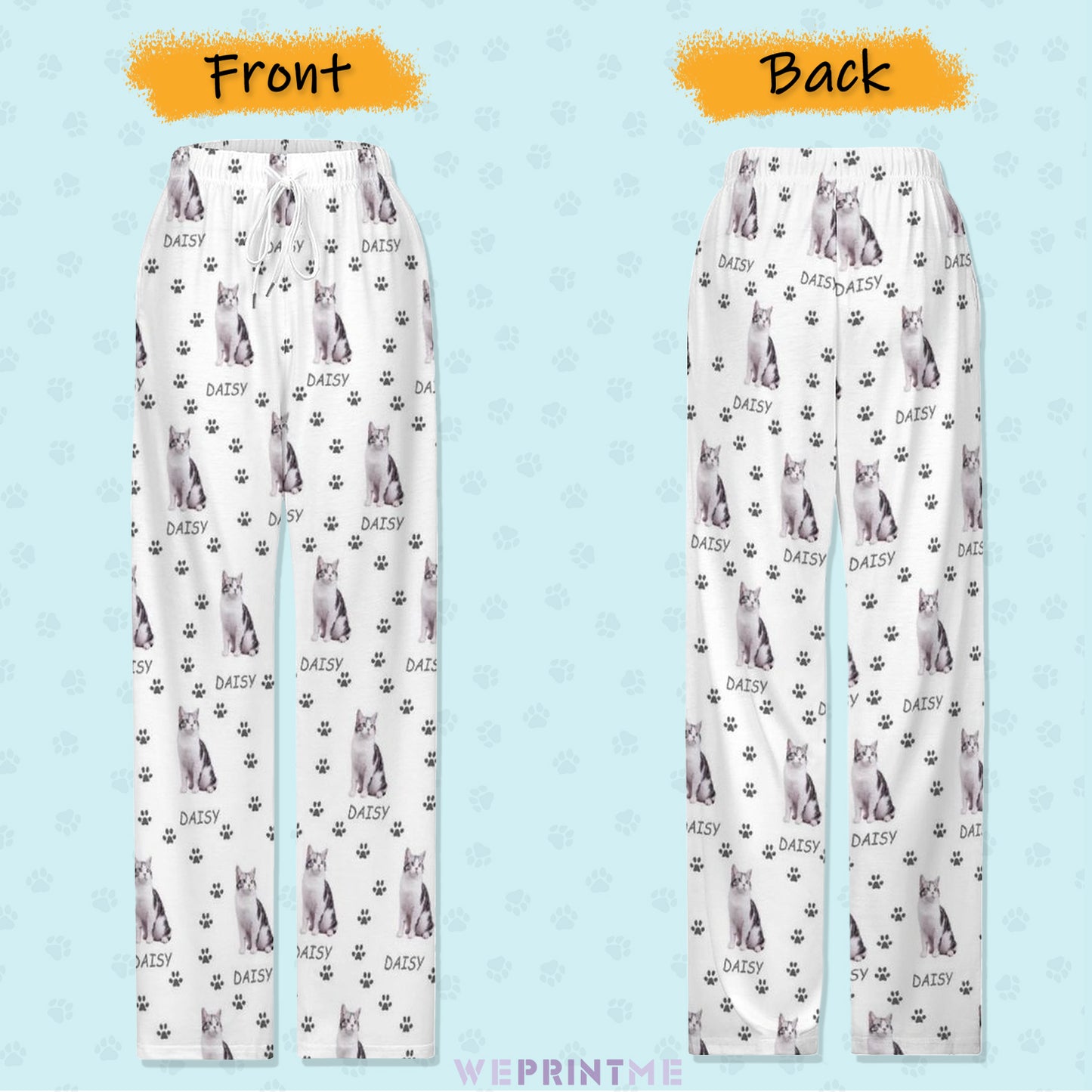 Personalized Pet Pants Pet Paws Path Unisex Pajama Pants