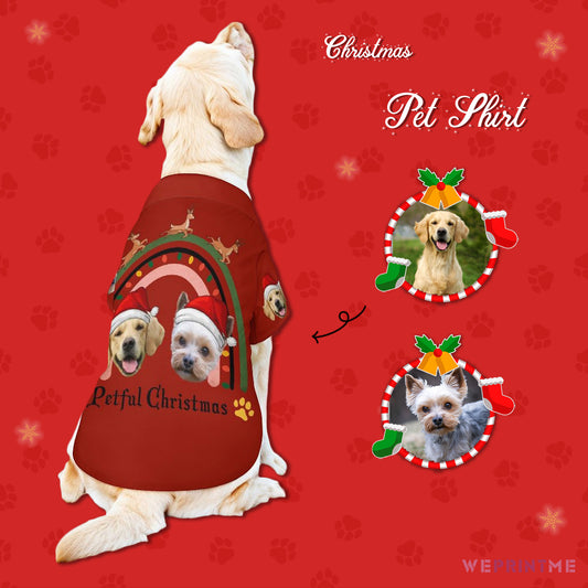 Personalized Pet Face Petful Christmas Pets Shirts-WEPRINTME-1