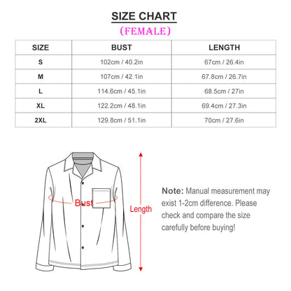 Female V-Neck Long Sleeve Pajamas Size Chart-Shirts-WEPRINTME