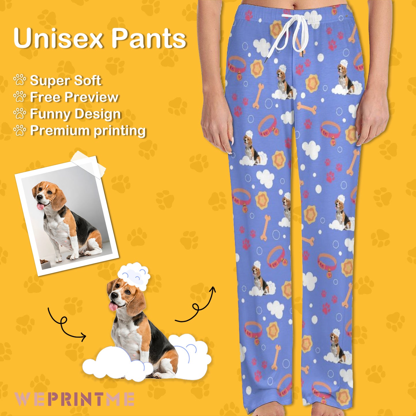 Personalized Dog Pants Happy Bath Pet Unisex Pajama Pants