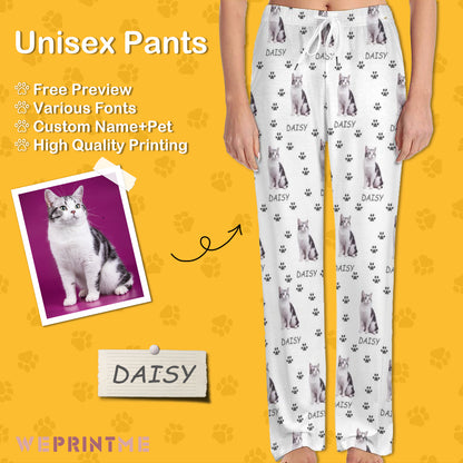 Personalized Pet Pants Pet Paws Path Unisex Pajama Pants