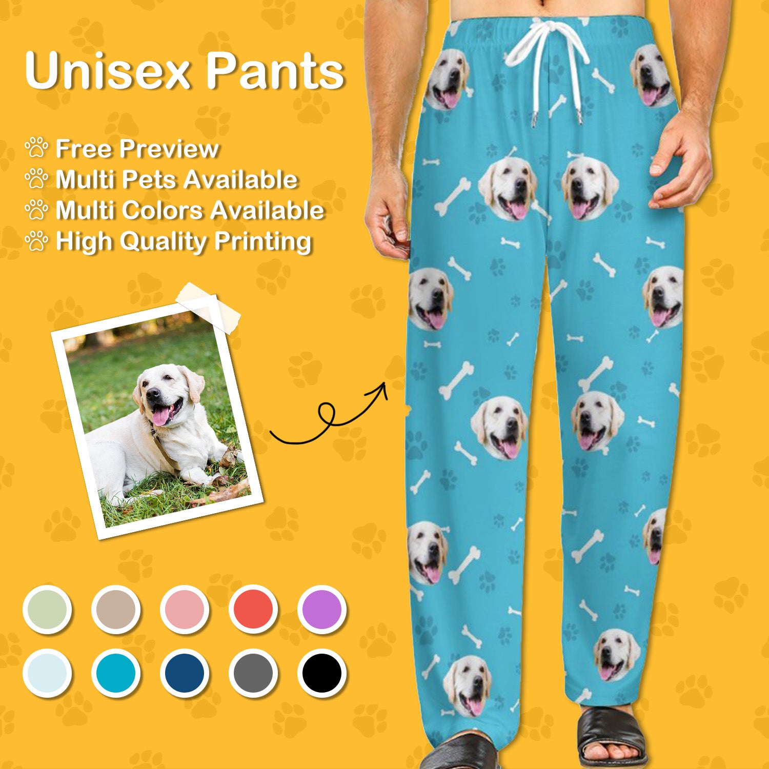 Your dog's face online on pajamas