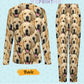 Personalized Pet Pajamas Seamless Face Women's Long Sleeve Pajamas