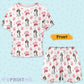 Personalized Pet Pajamas Pink Paws Women's Short Sleeve Pajama Set