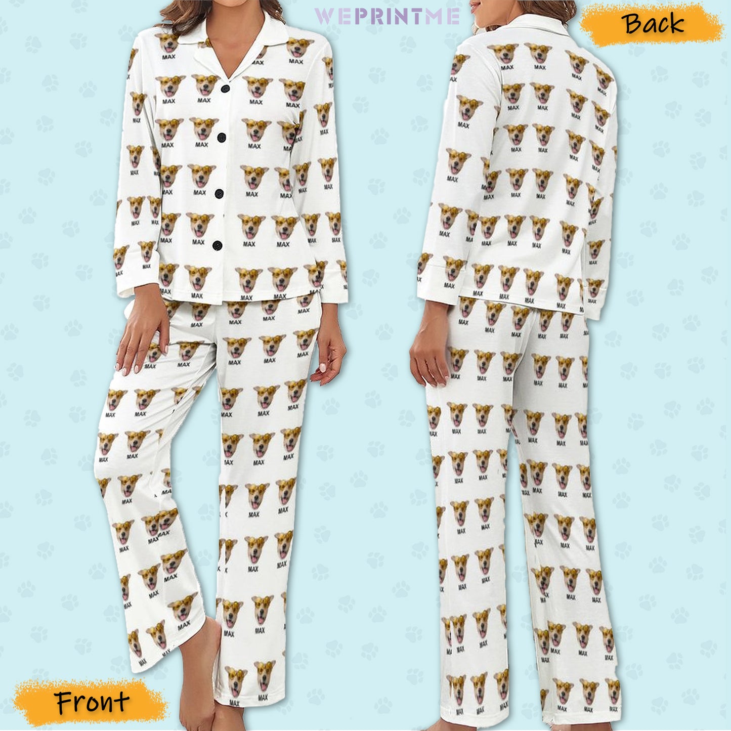 Personalized Pet Multi Pet Women's Long Sleeve Pajama Set