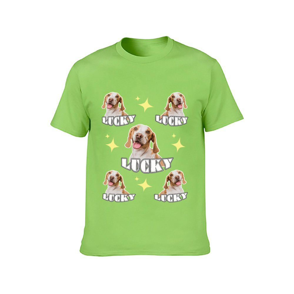 Custom Pet Face and Name Kid's T-shirt Pets and Stars on T-shirt