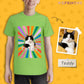 Custom Pet Face and Name Kid's Cool Light Dogs on T-shirt