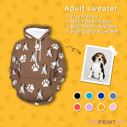 Custom Pet Paws Men's Hoodie