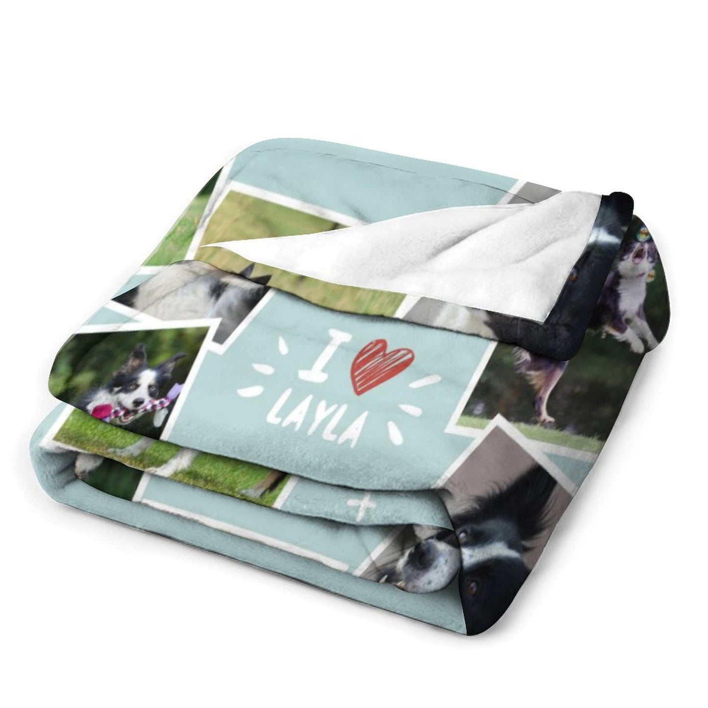 Custom Pet Photos I Love Pet Fleece Blanket