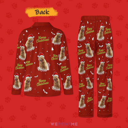 Custom Pet Face Merry Christmas Matching Pajamas