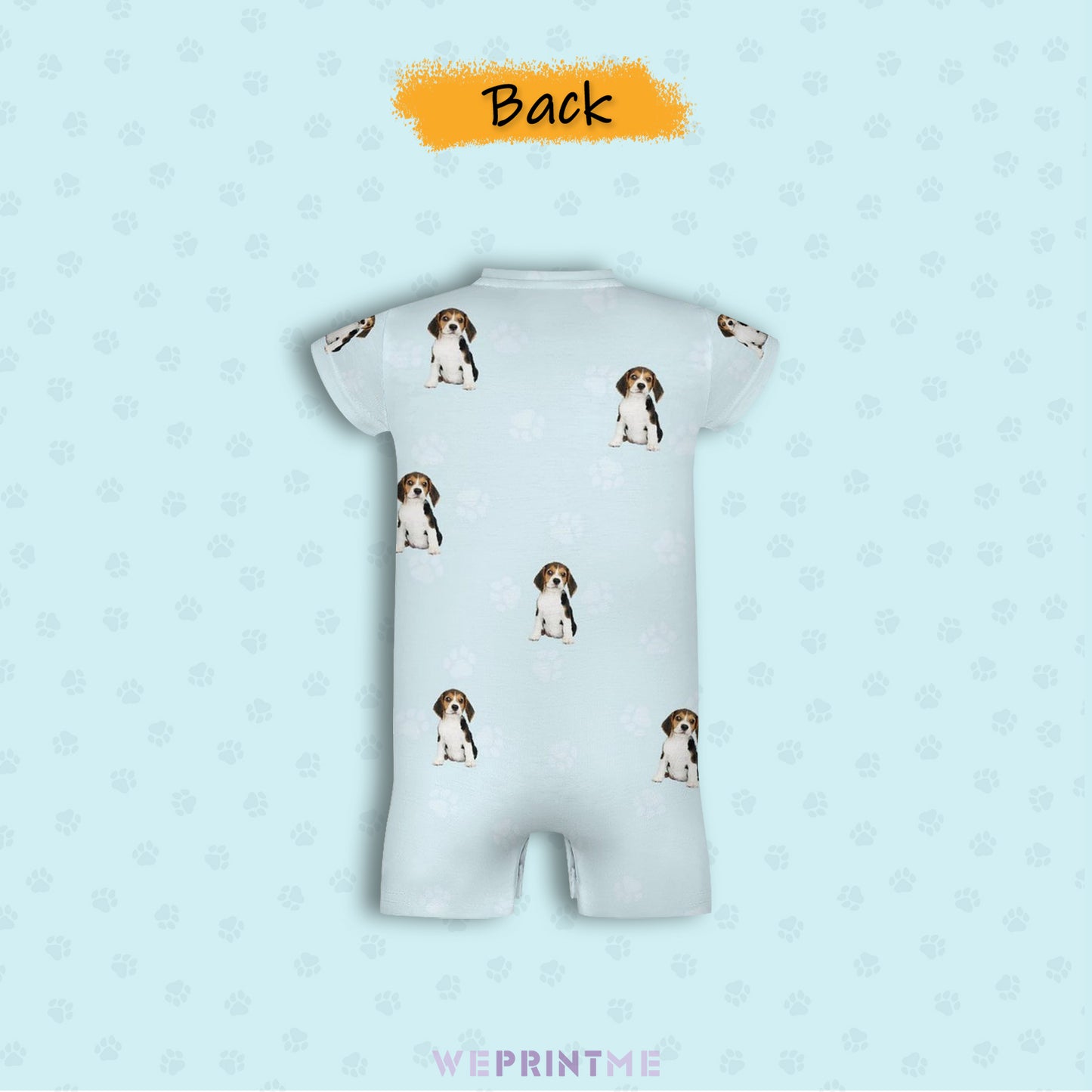 Custom Pet Face Pets and Paws Baby Romper