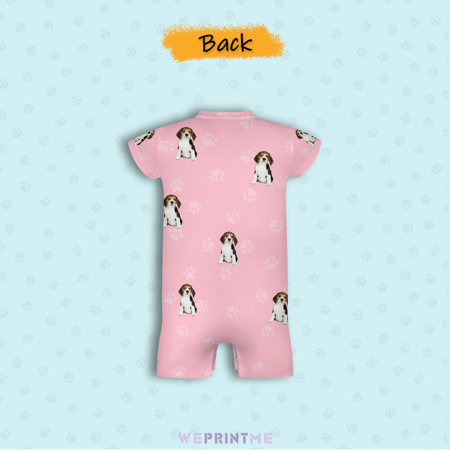 Custom Pet Face Pets and Paws Baby Romper