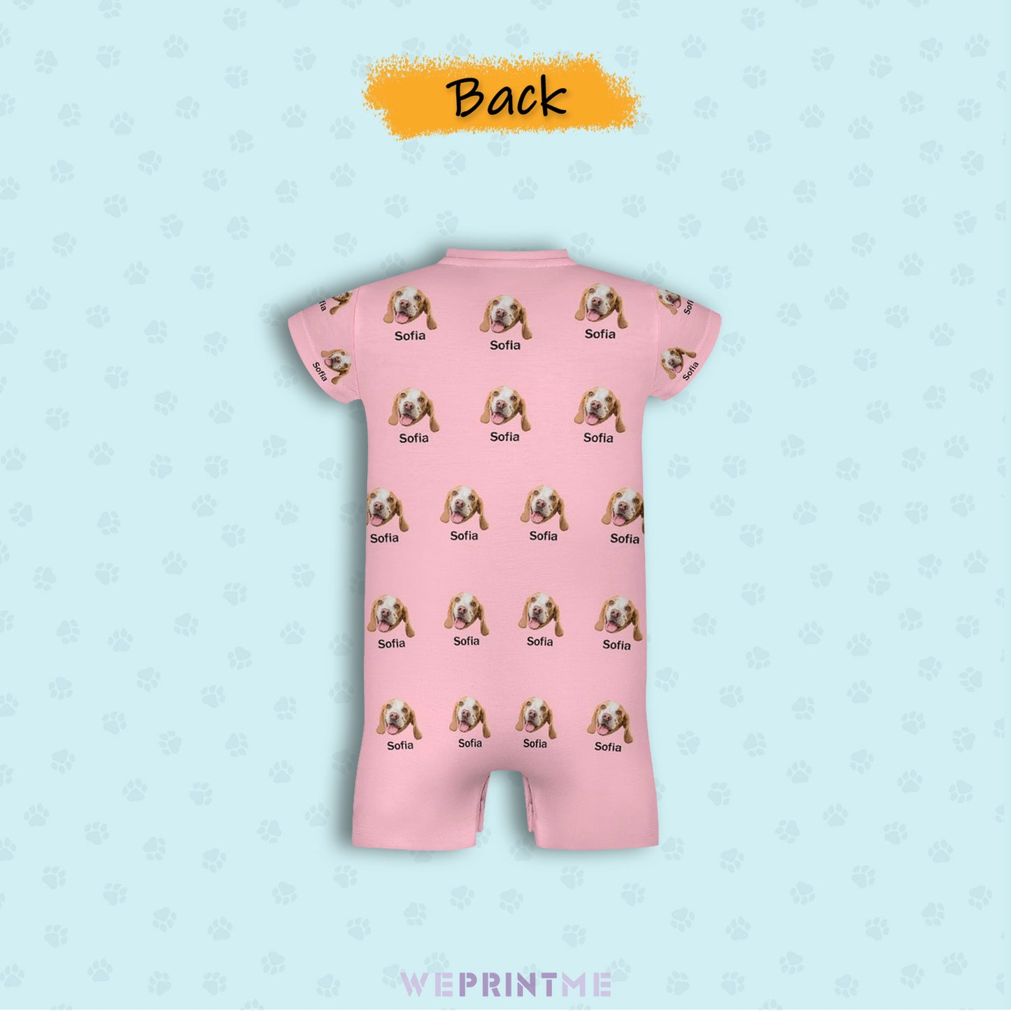 Custom Pet Face and Name Lovely Baby Romper