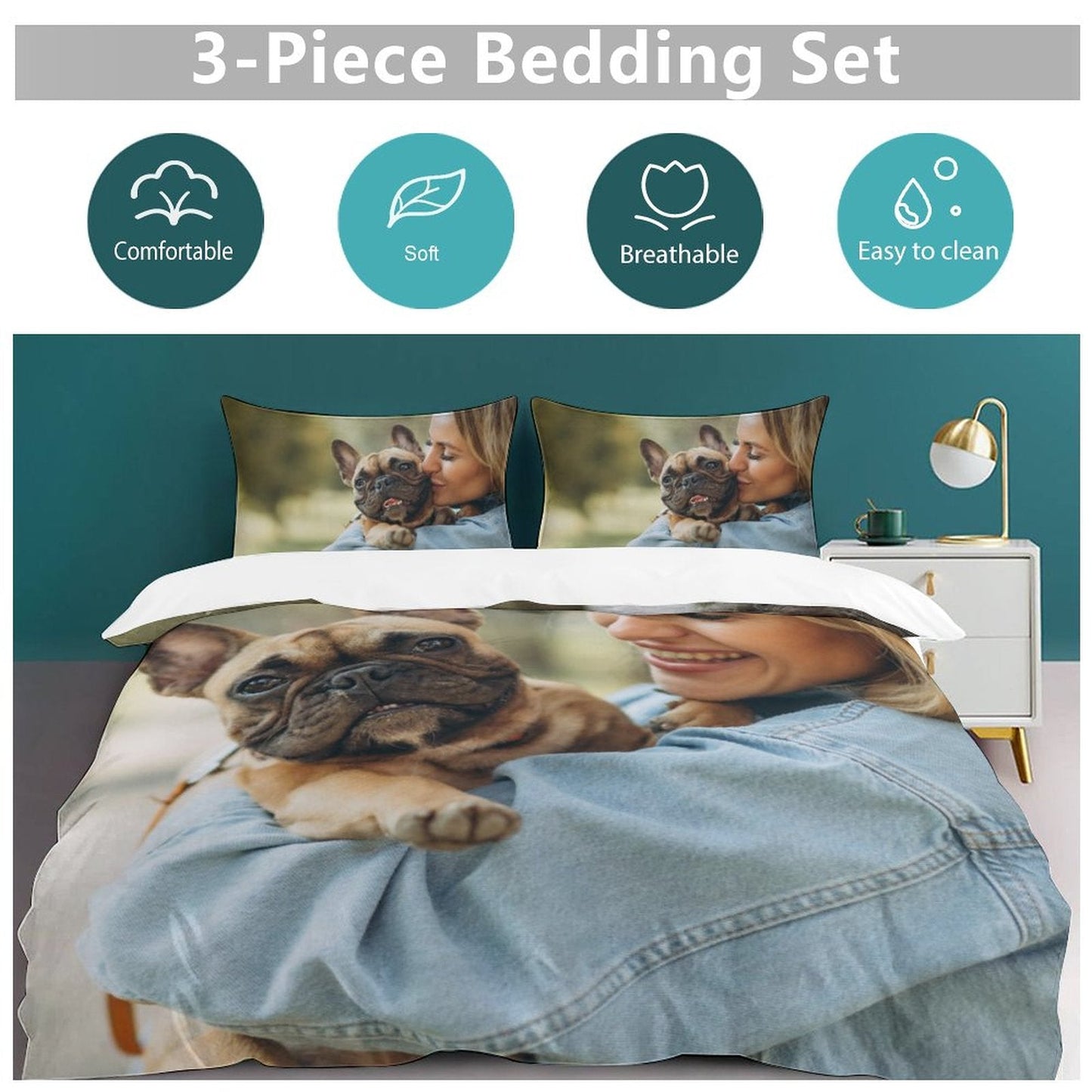 WEPRINTMEBedding SetCustom Photo 3 - Pieces Bedding Set