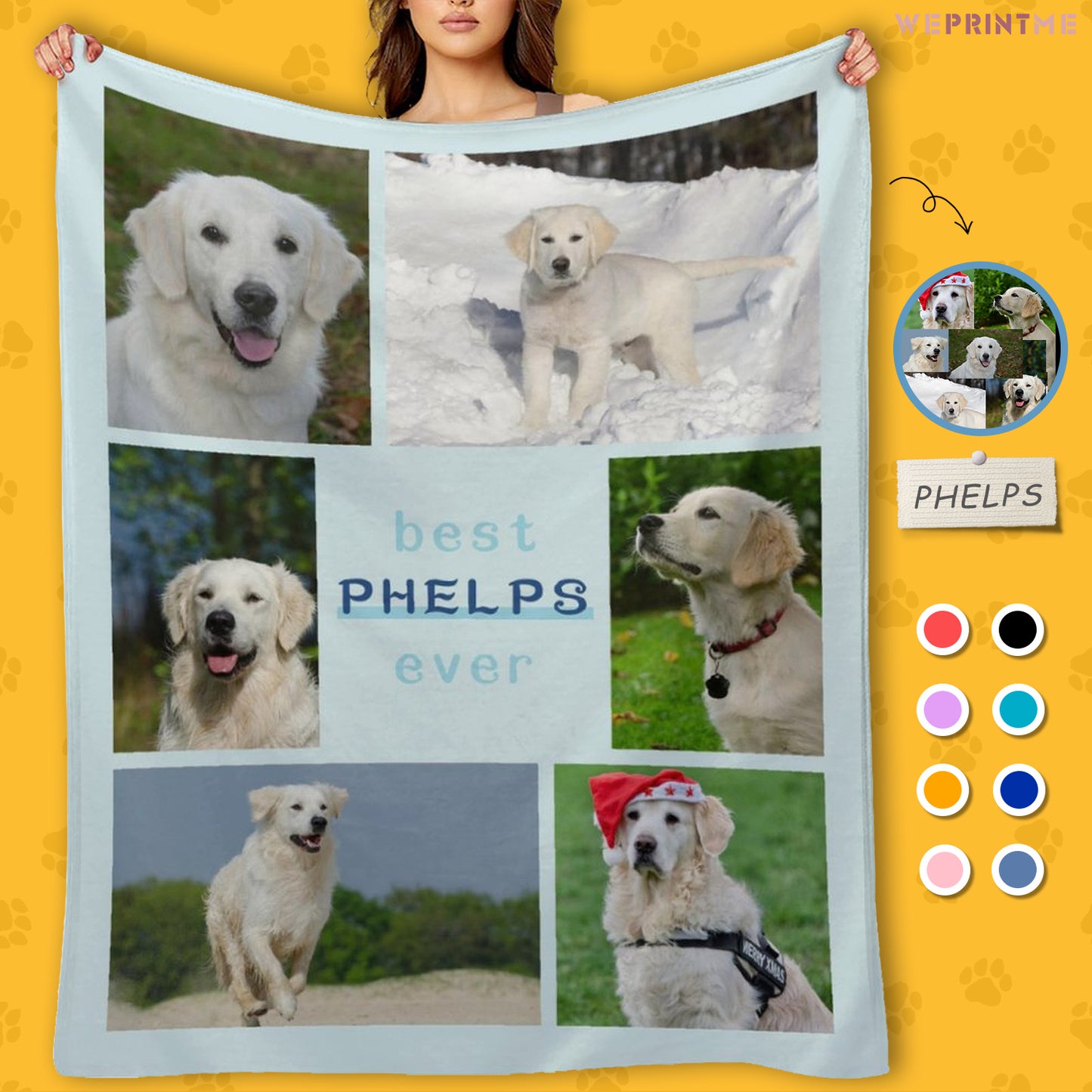 Custom Pet Photos Best Ever Fleece Blanket