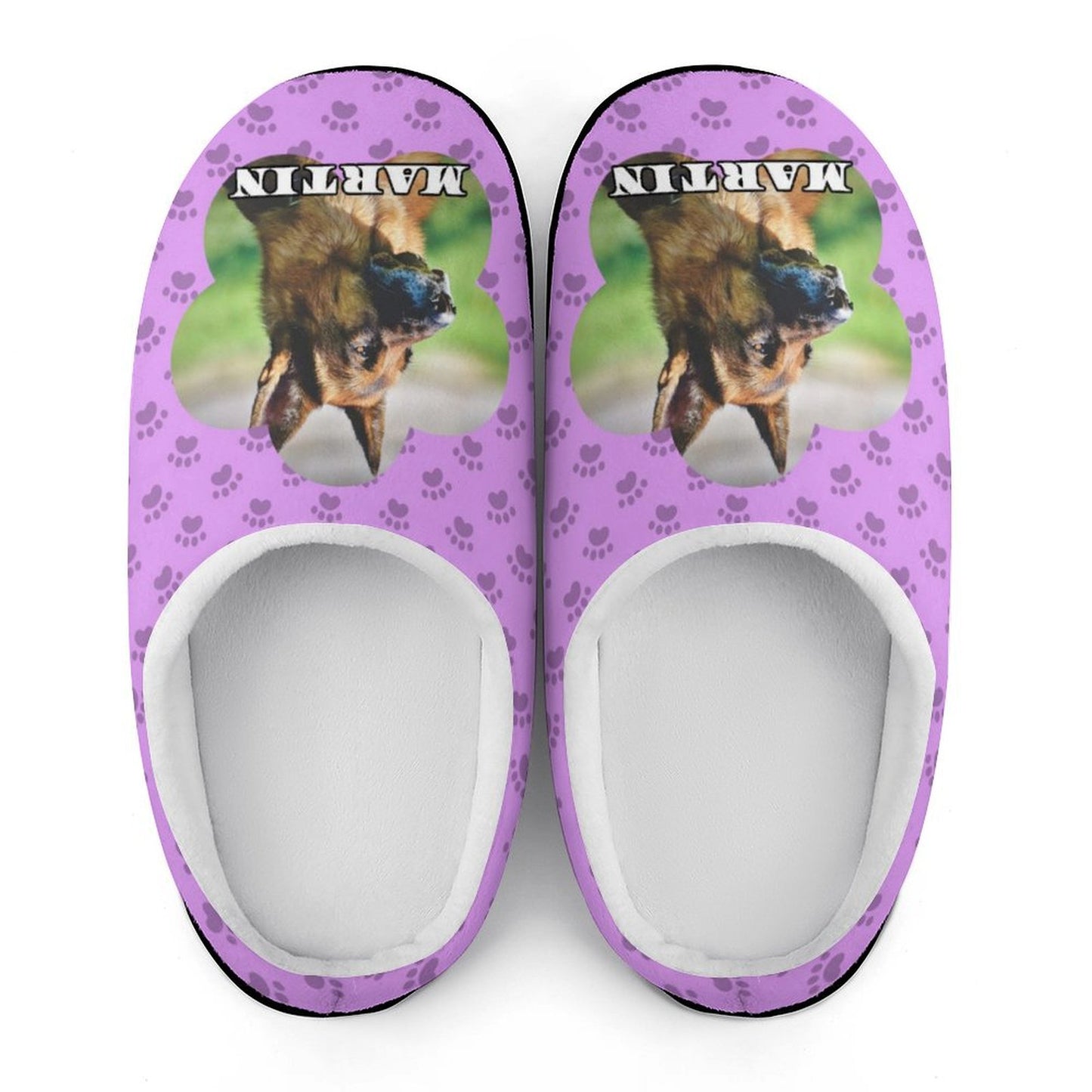 Custom Pet Photo and Name Paws Cotton Slippers