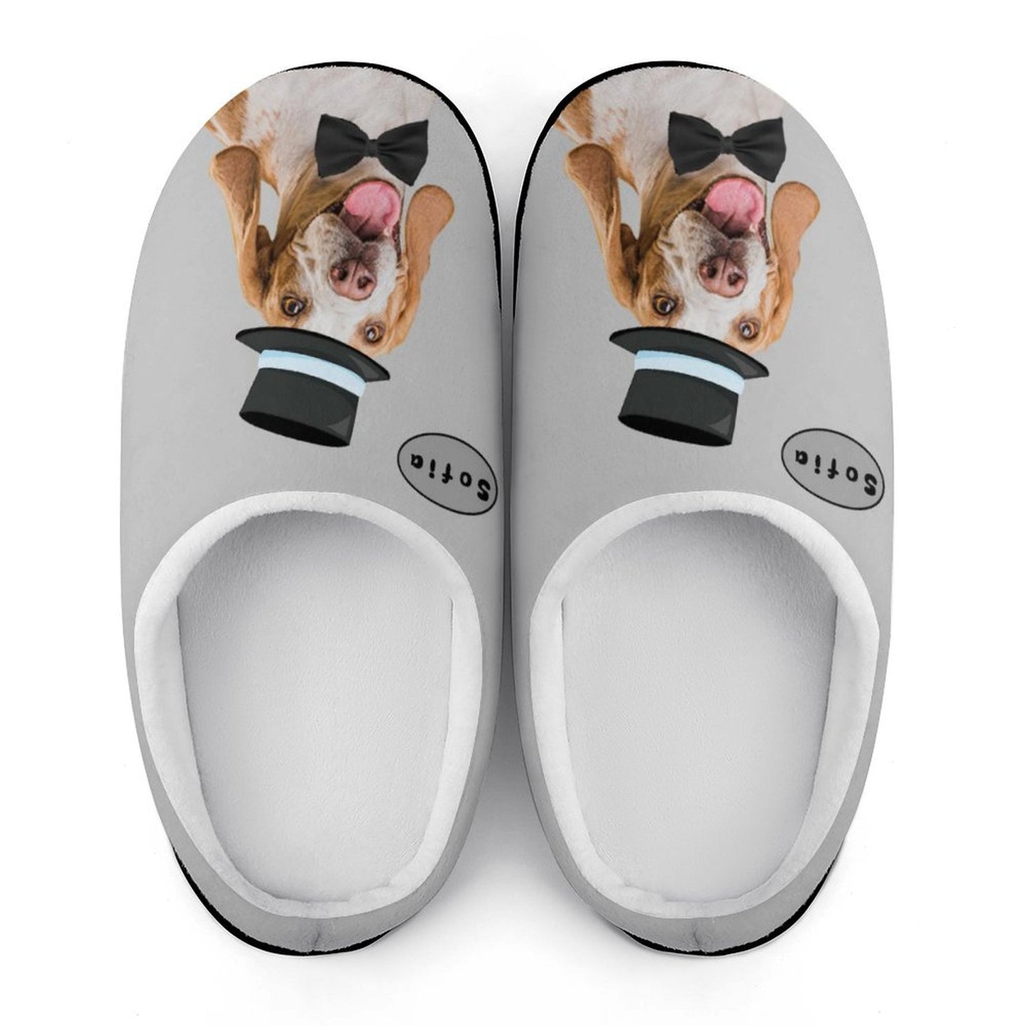 Custom Pet Face and Name Gentledog Cotton Slippers