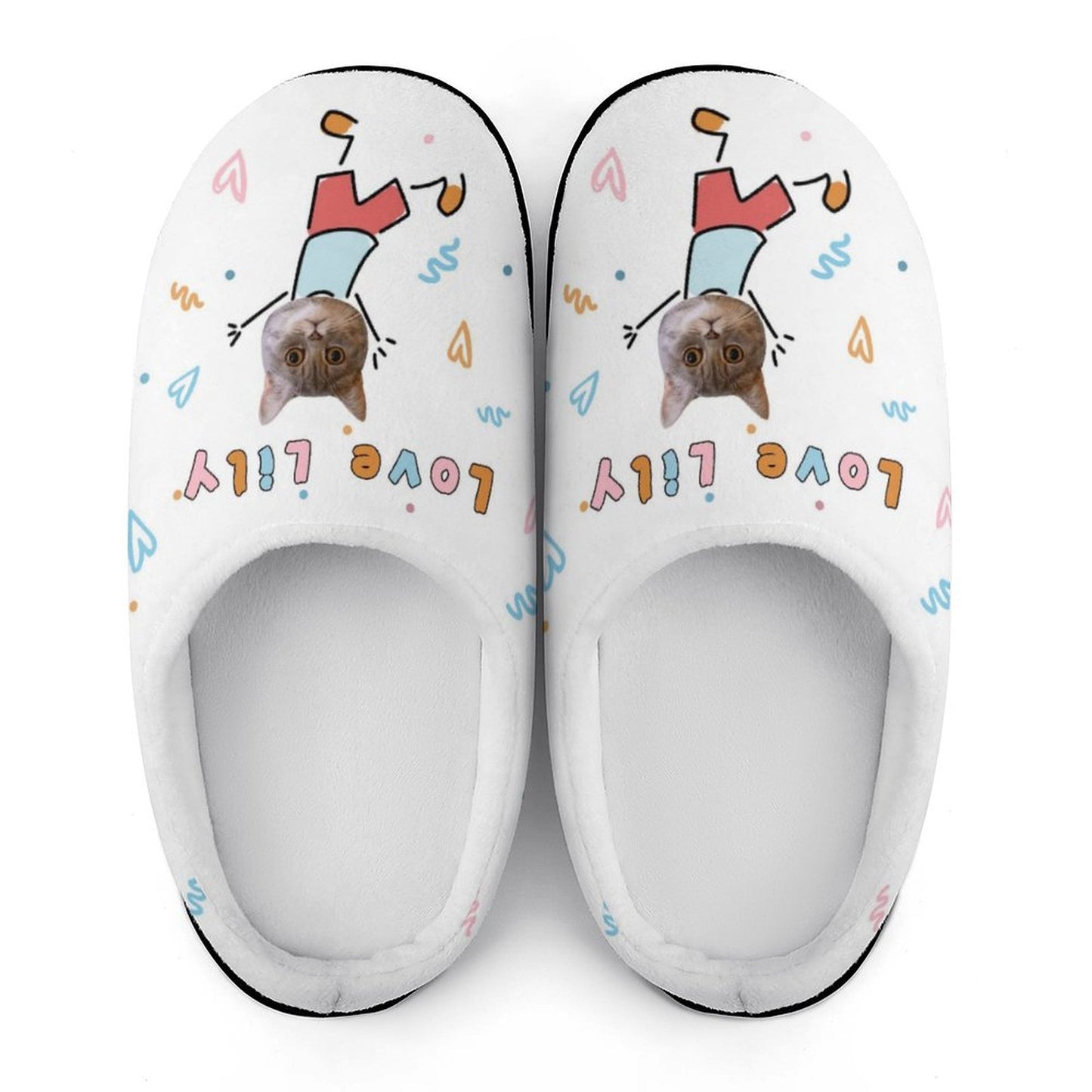 Custom Pet Face Cute Pet Cartoon Cotton Slippers