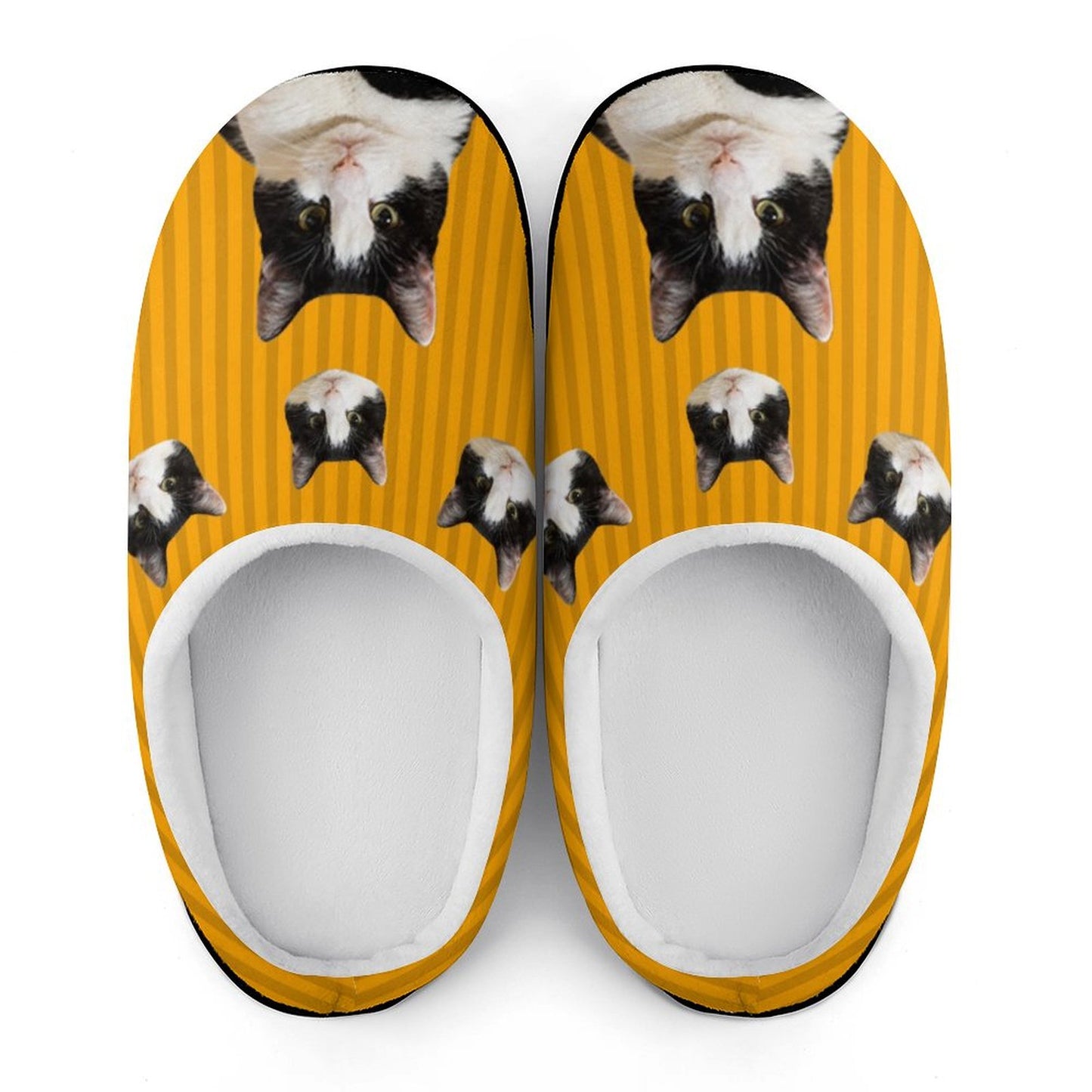 Custom Pet Stripe Cotton Slippers