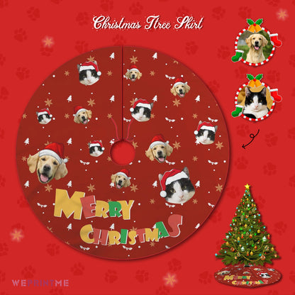 Personalized Pet Face Christmas Tree Skirt-WEPRINTME-1