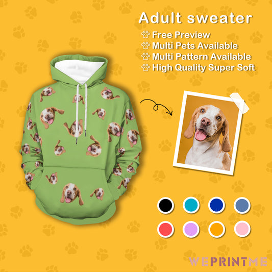 Custom Pet Face Pet Everywhere Men's Hoodie