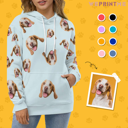 Custom Pet Face Everywhere Unisex Hoodie