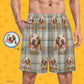 Custom Pet Men's Pajama Pants I Love Dad Tartan Pajama Shorts