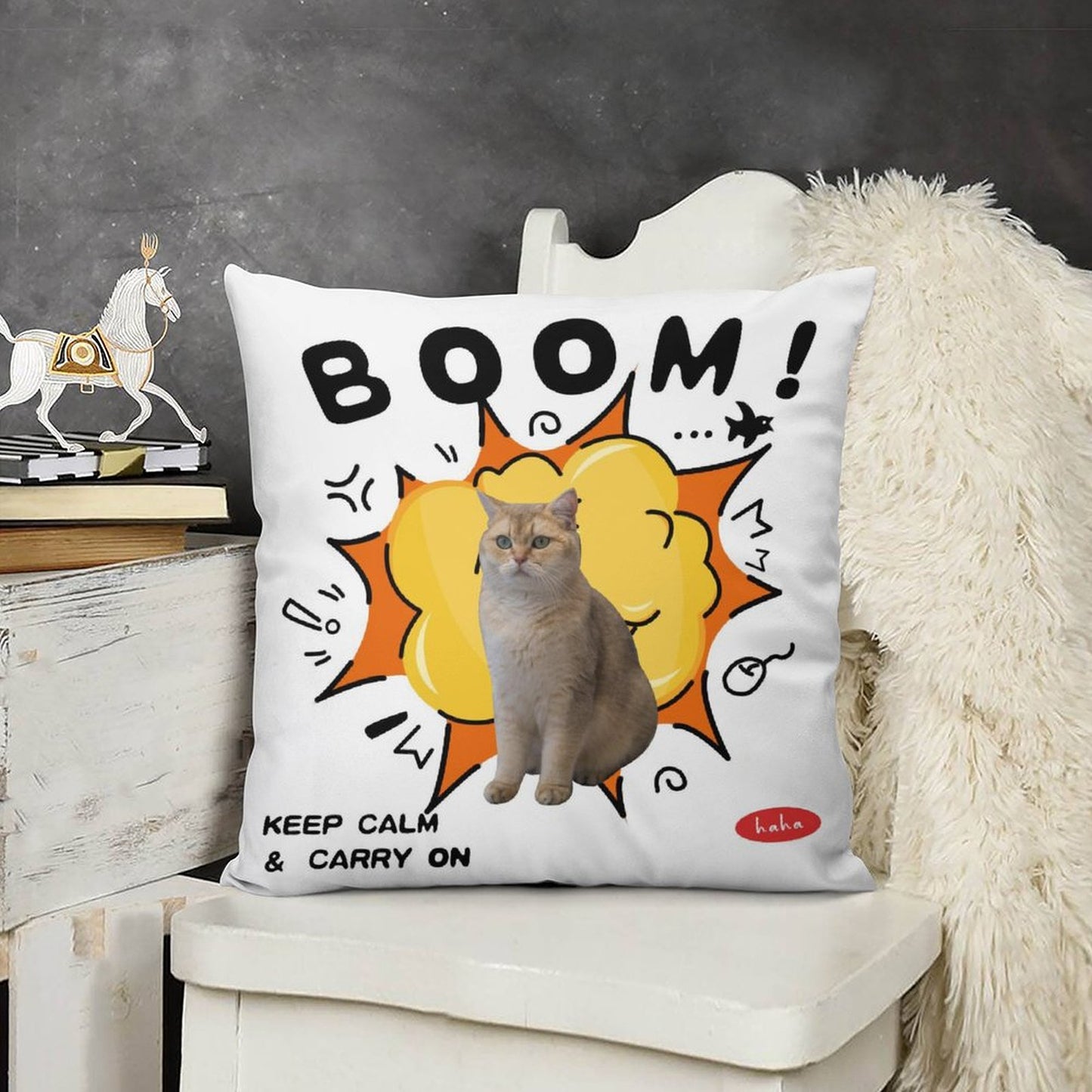 Custom Pet Boom and Keep Calm Pillow Case