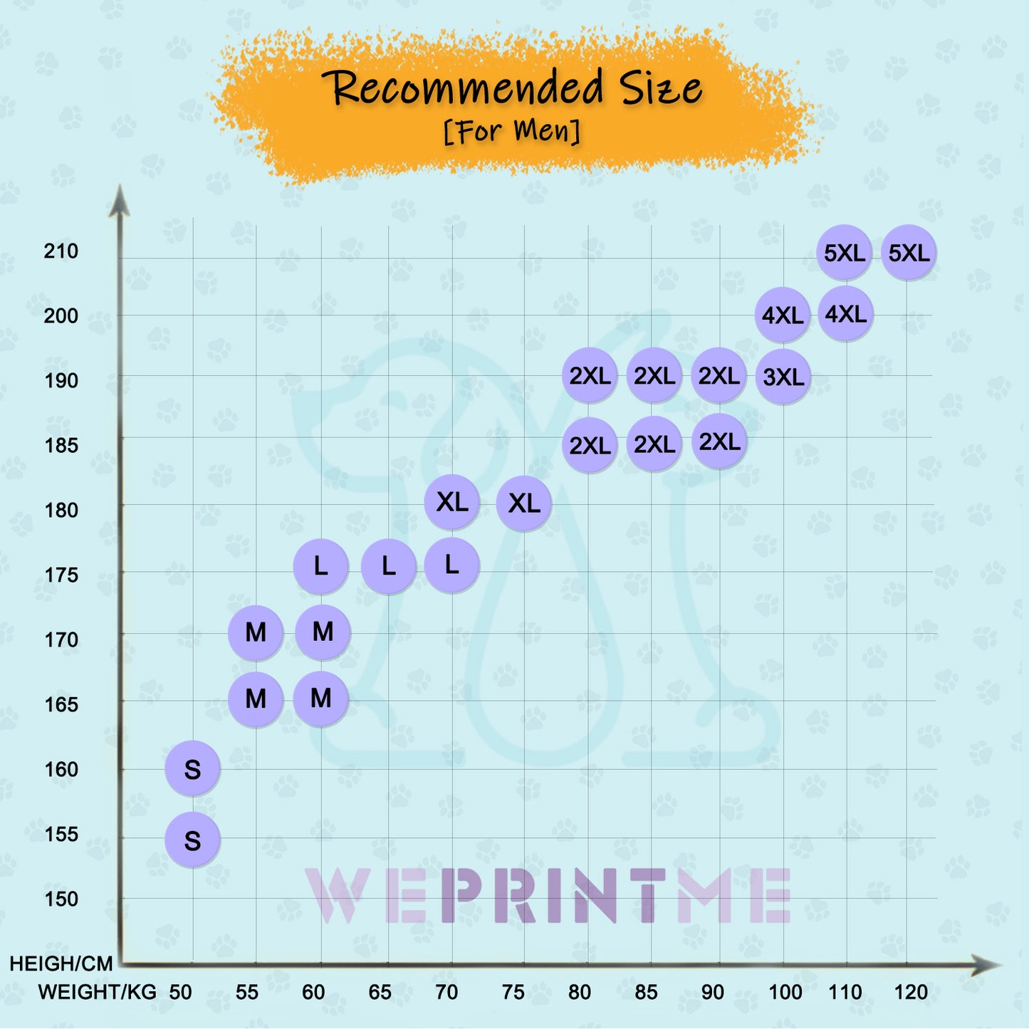 Recommended Size for Men of Personalized Pet Pajama Pants