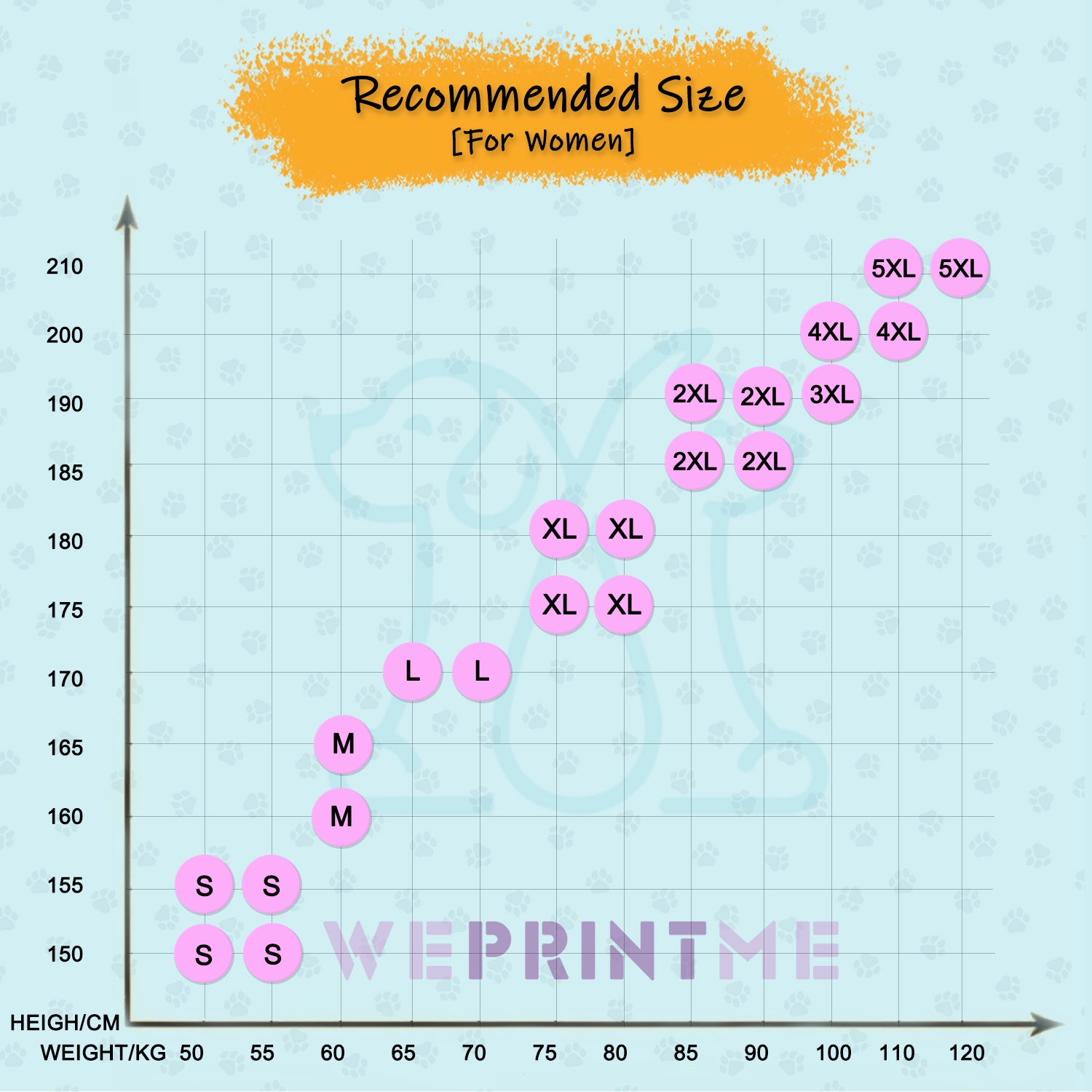 Recommended Size for Women of Personalized Pet Pajama Pants