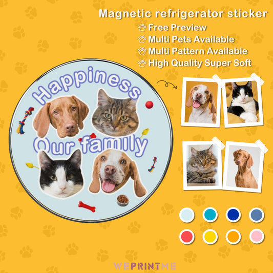 Custom Pet Face Happiness Refrigerator Magnets