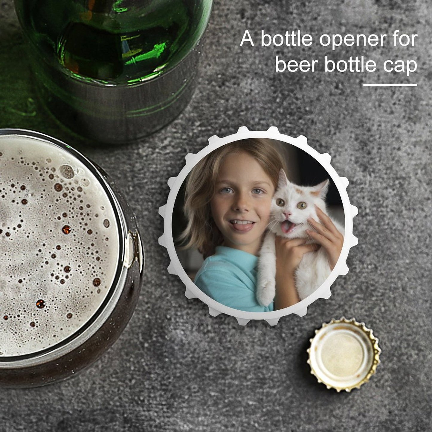 Custom Photo Bottle Opener/Refrigerator Magnet