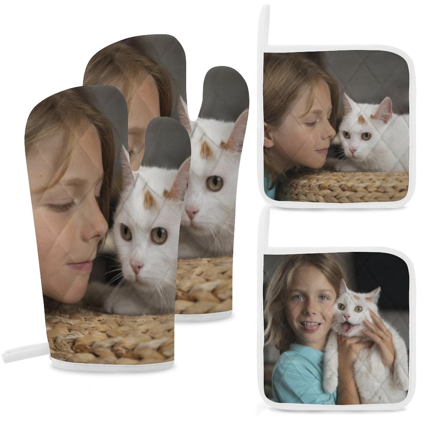 Custom Photo Oven Mitts and Pot Holders Sets