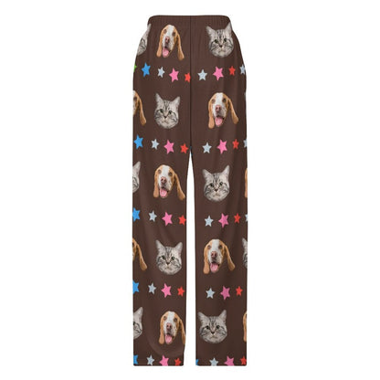 WEPRINTMEPajama PantsCustom Pet Face Star Pajama Pants