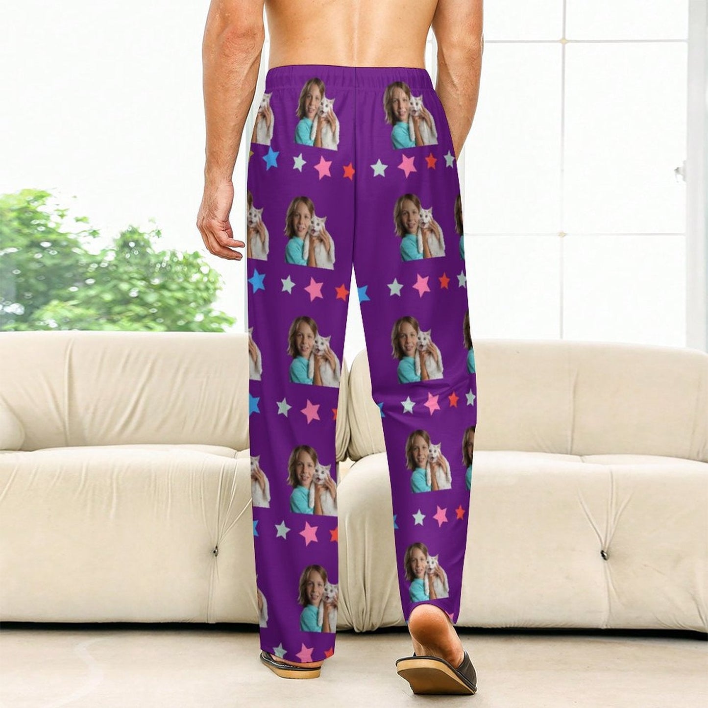 WEPRINTMEPajama PantsCustom Pet Face Star Pajama Pants