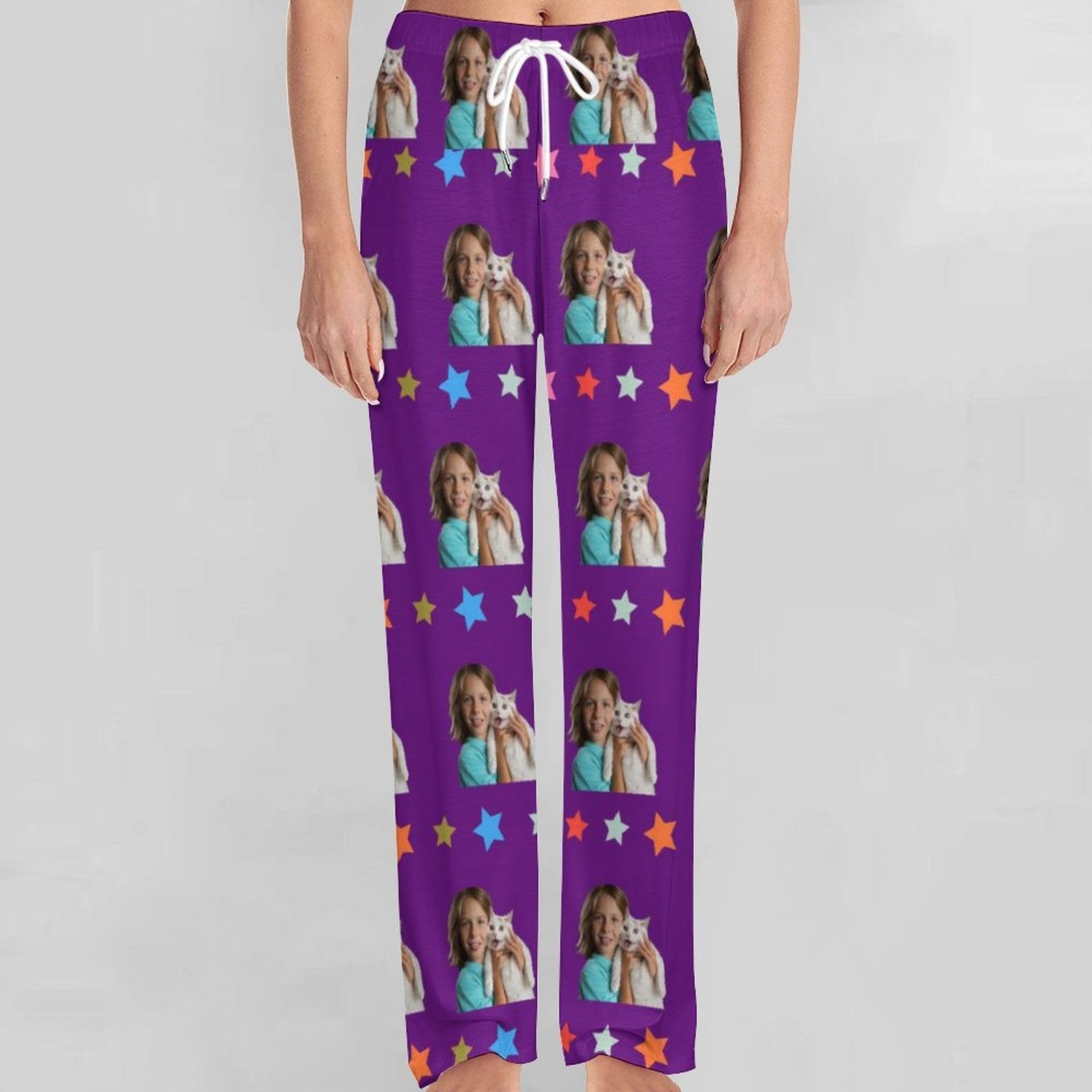 WEPRINTMEPajama PantsCustom Pet Face Star Pajama Pants