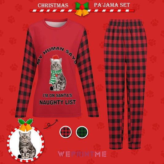 WEPRINTMEPajamasCustom Pet Face Funny Christmas Pajama Set