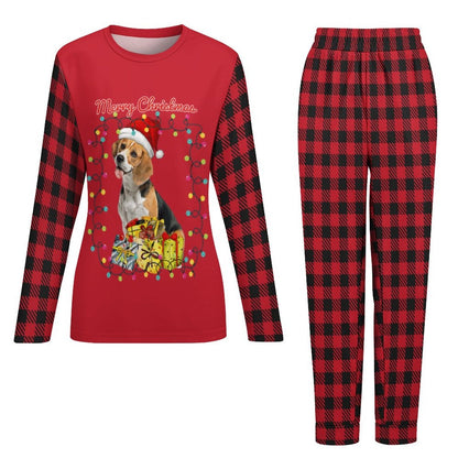 WEPRINTMEPajamasCustom Pet Face Santa Light Christmas Pajamas