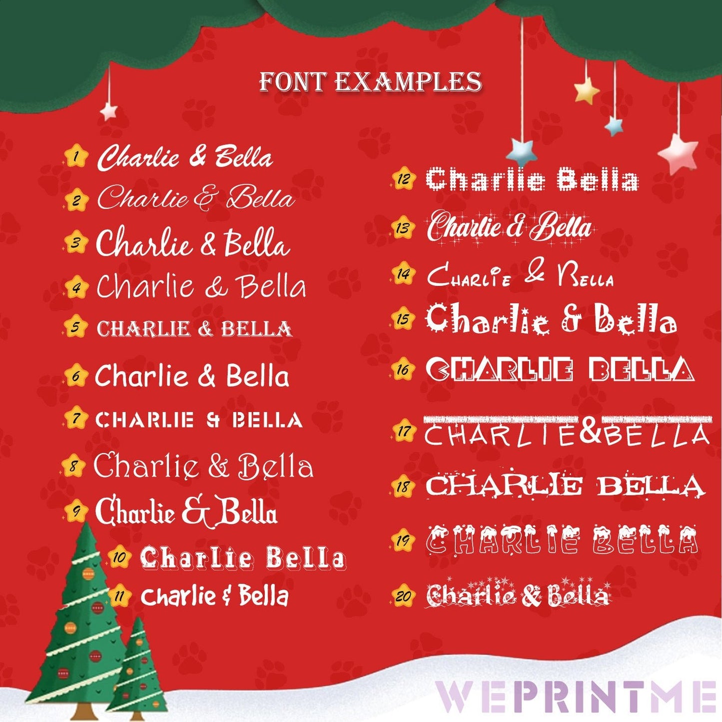 WEPRINTMEPajamasCustom Pet Face&Name Plaid Christmas Couple Matching Pajamas