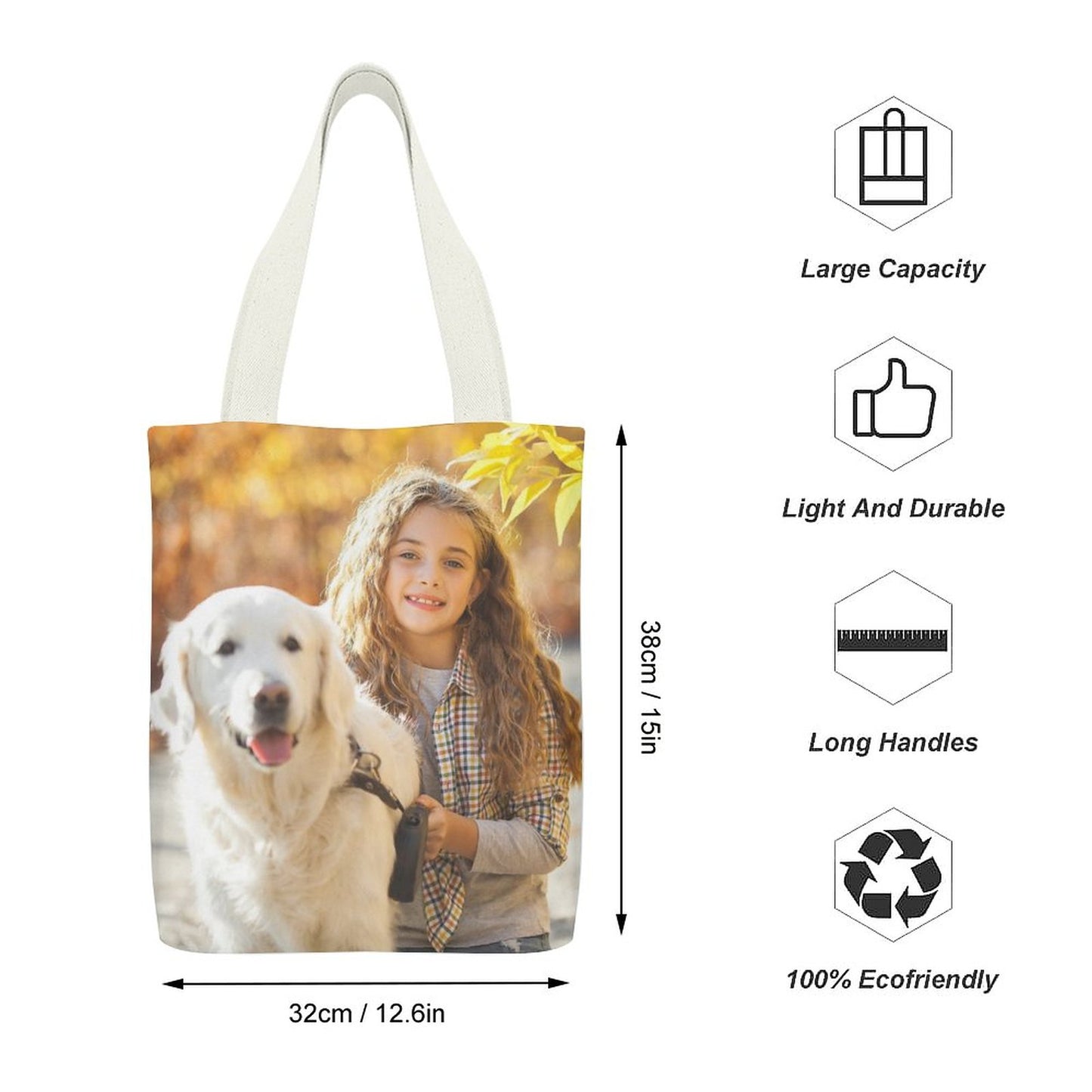 Custom Photo Canvas Tote Bag