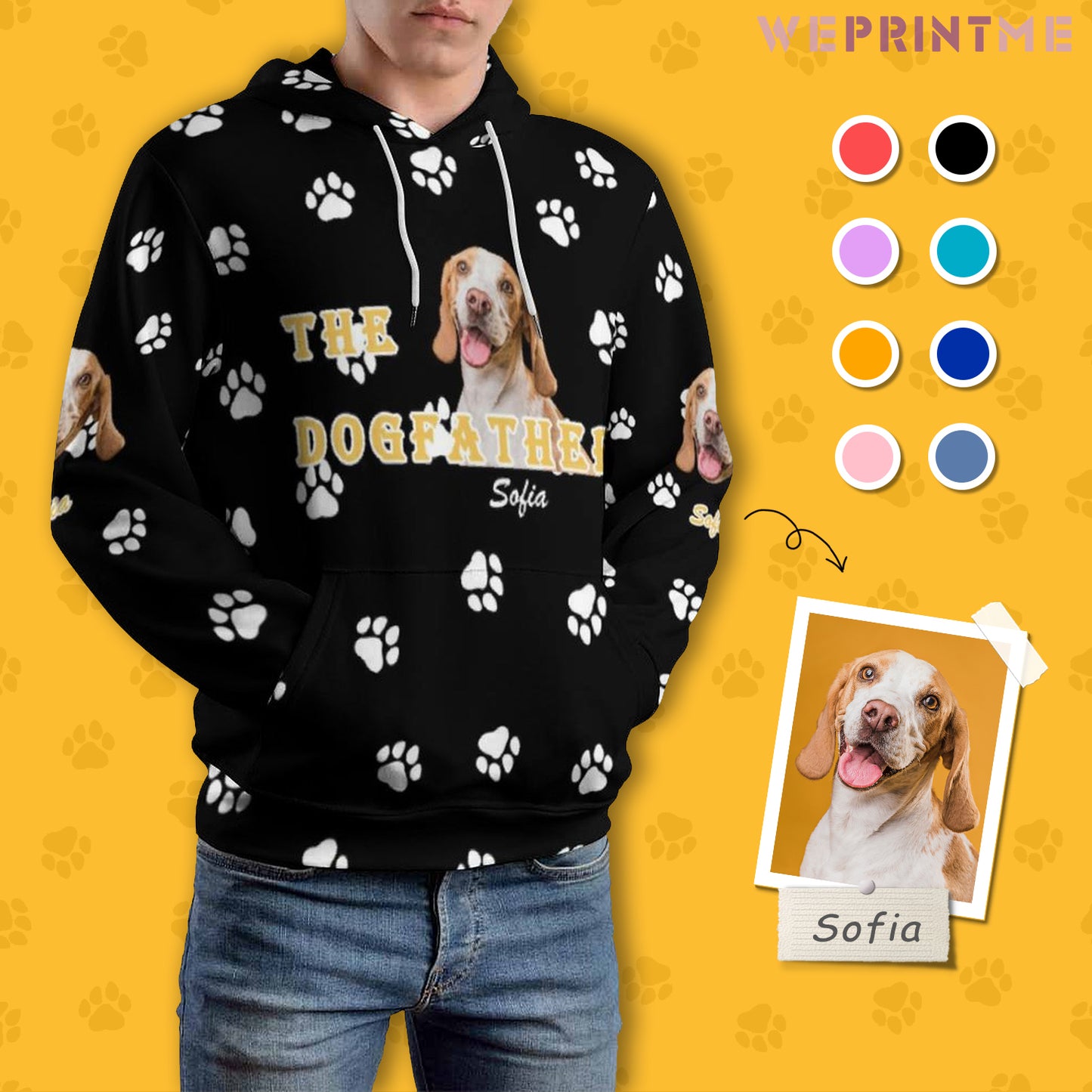 Custom Dog The Dogfather Men's Hoodie