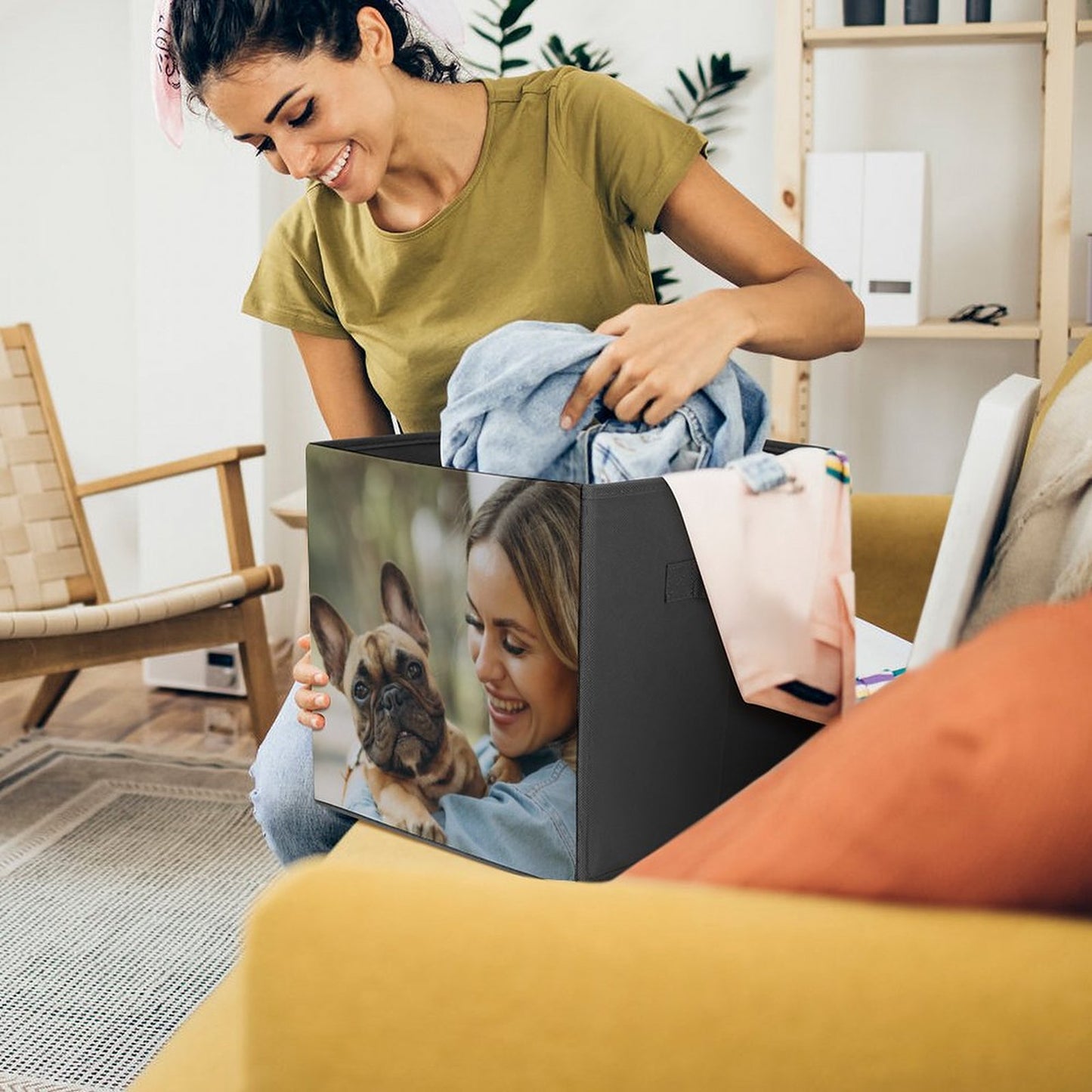 Custom Photo Folding Storage Bins