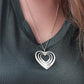 Custom Text Three Heart Necklace