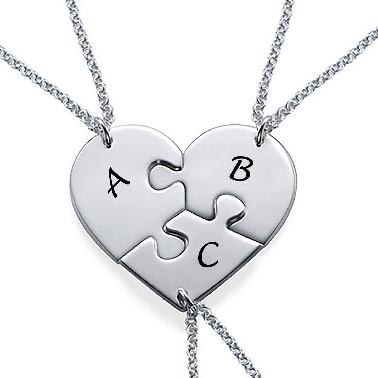 Custom Letter Puzzle Three Necklaces