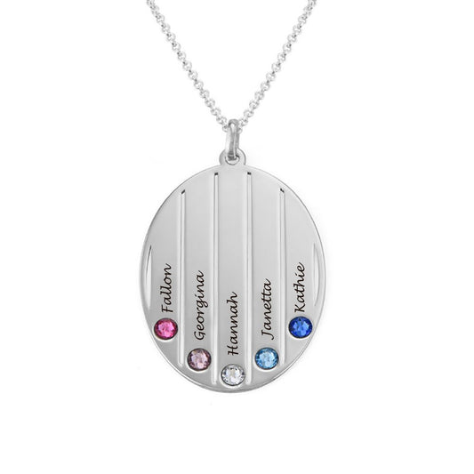 Custom Five Texts Birthday Stone Necklace