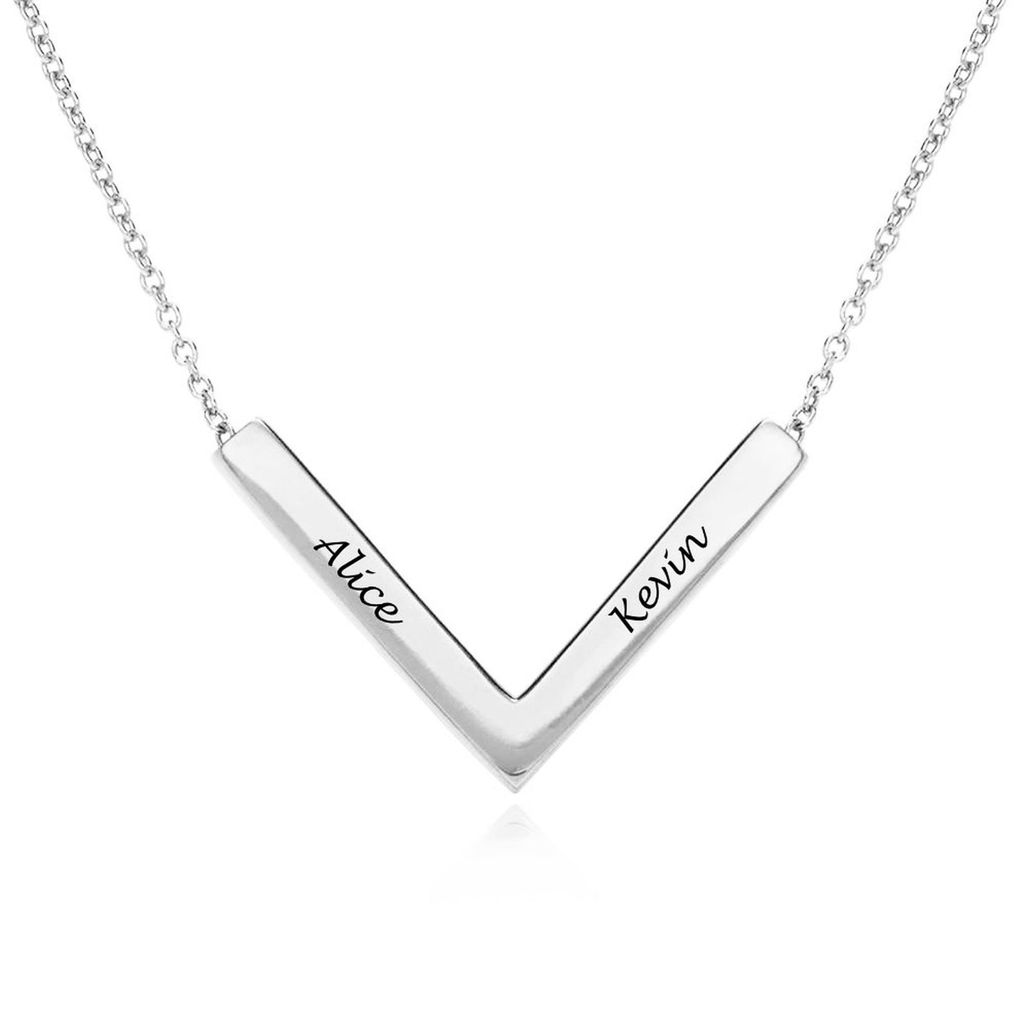 Custom Two Names V-shaped Necklace