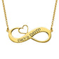 Custom Text Heart Shaped Infinite Necklace