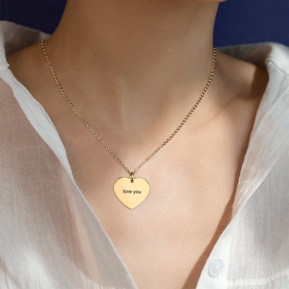 Custom Text Heart-shaped Necklace